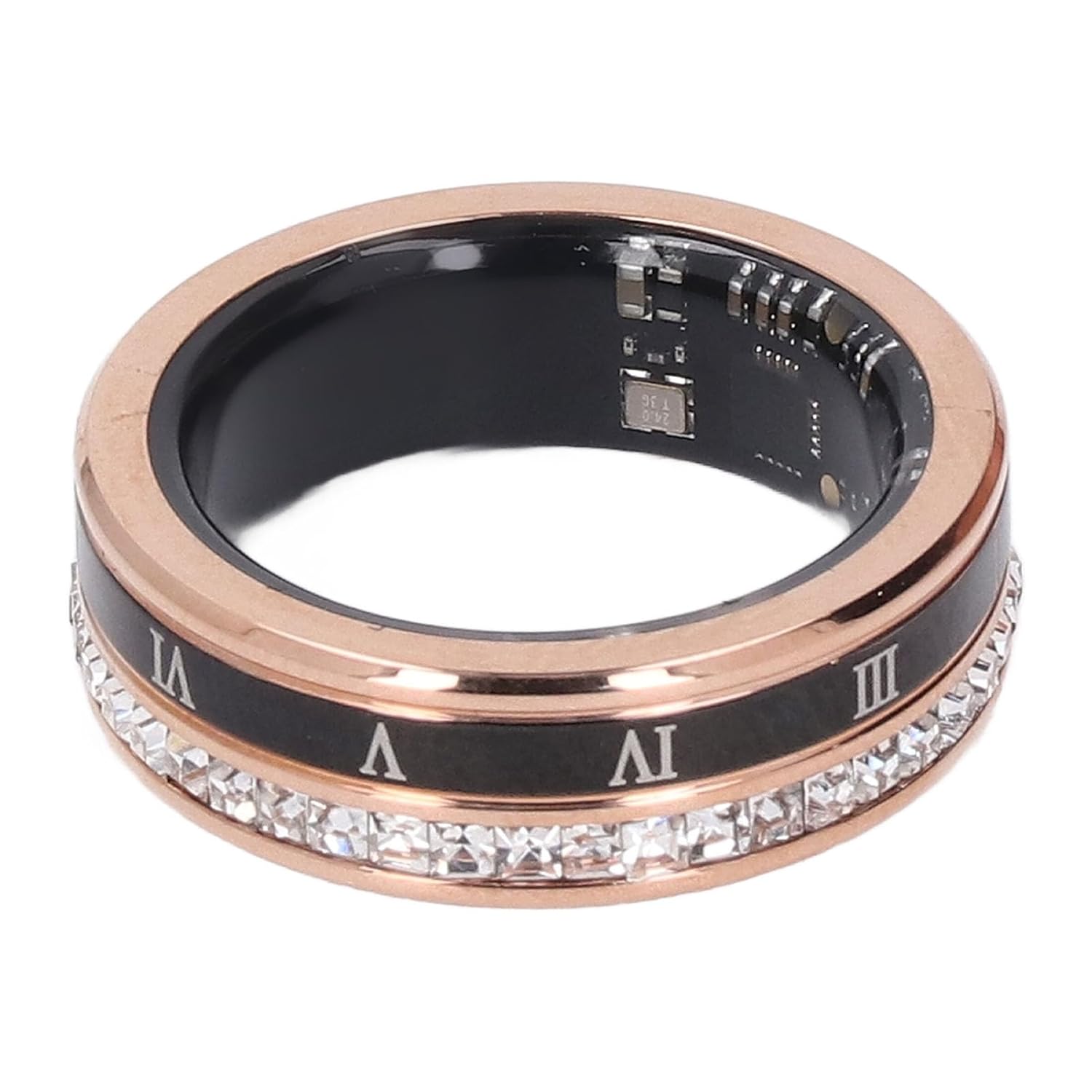 Yosoo Smart Ring Health Tracker Men Women Water Proof Fitness Ti Steel Gold
