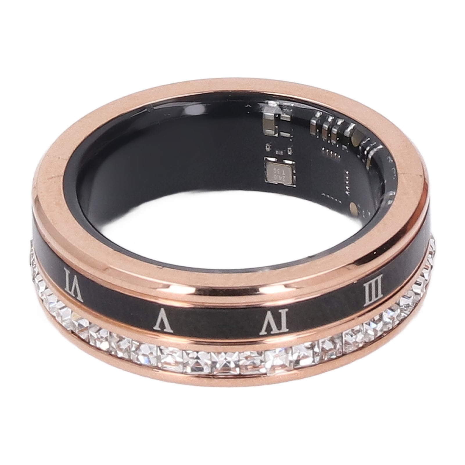 Yosoo Smart Ring Health Tracker Men Women Water Proof Fitness Ti Steel Gold