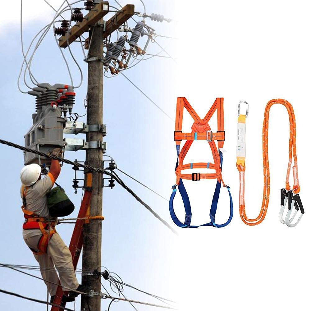 SwaYve Arnés de Escalada, Kits de Arnés de Seguridad, Cinturón Seguro para Todo el Cuerpo, Cinturón de Seguridad para Trabajos Aéreos, Arnés de Protección Contra Caídas, Cinturón para Trabajar, Escala