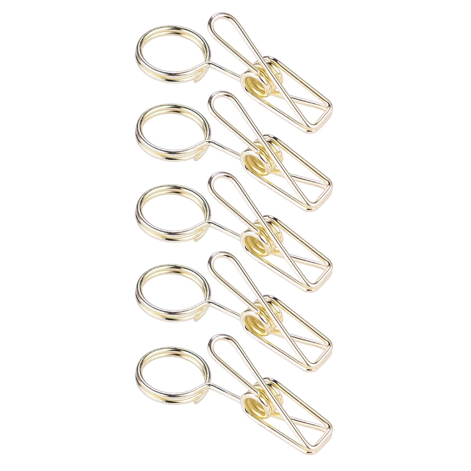 Hsioluted Gold 5Pieces Metal Photo Stand Clip Name Card Organiser Stand With Iron Wire Clip For Desk Card Photo Organization Metal Double Name Organiser