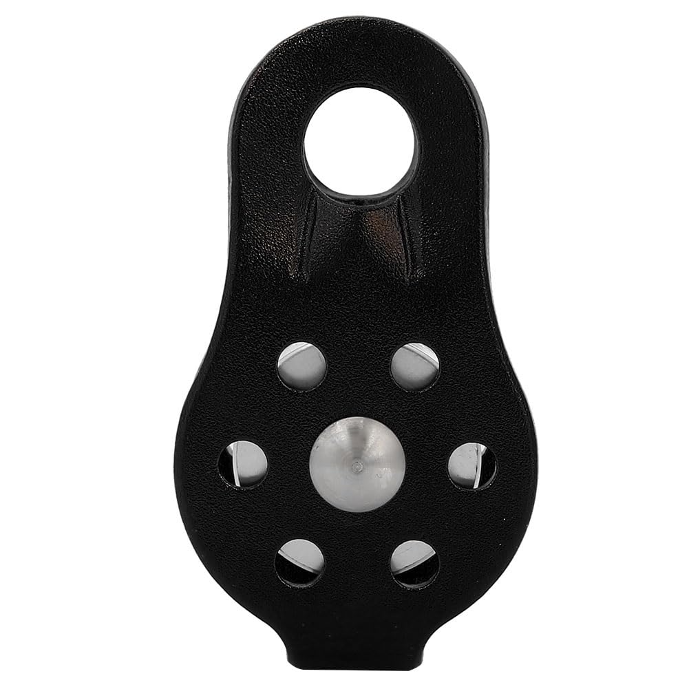 Poulie Escalade, Poulie De Renvoi De 26 KN en Alliage D'aluminium Simple Corde Poulie pour L'extérieur des Escalade Rappel 12 mm, Noir