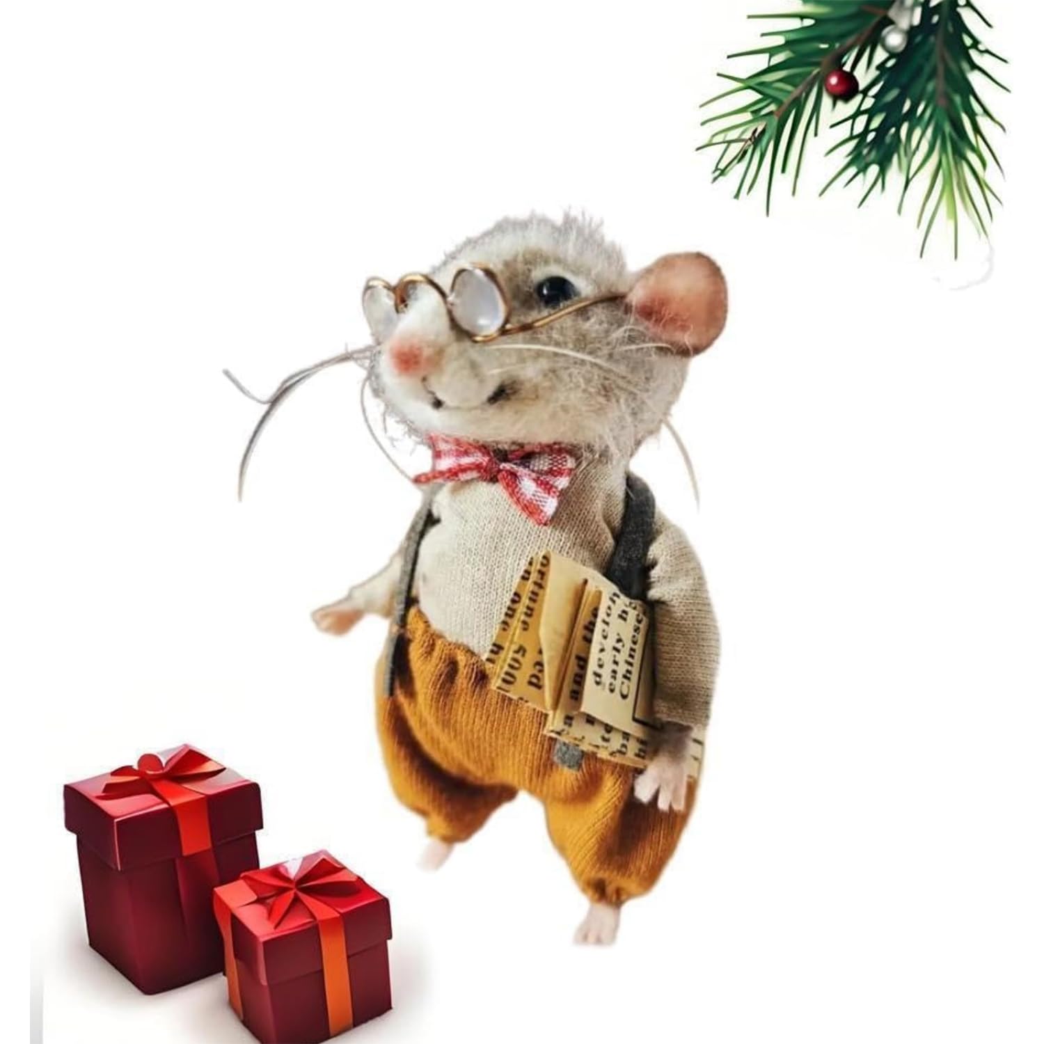 Niedliche Filz-Maus Ornamente – Handgemachte Woll-Mäuse Als Weihnachts- Oder Halloweendeko (ca. 8 Cm)