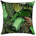 WEIANG Housse de Coussin Double Side Motif Feuilles Tropicales Vert 50 x 50 cm