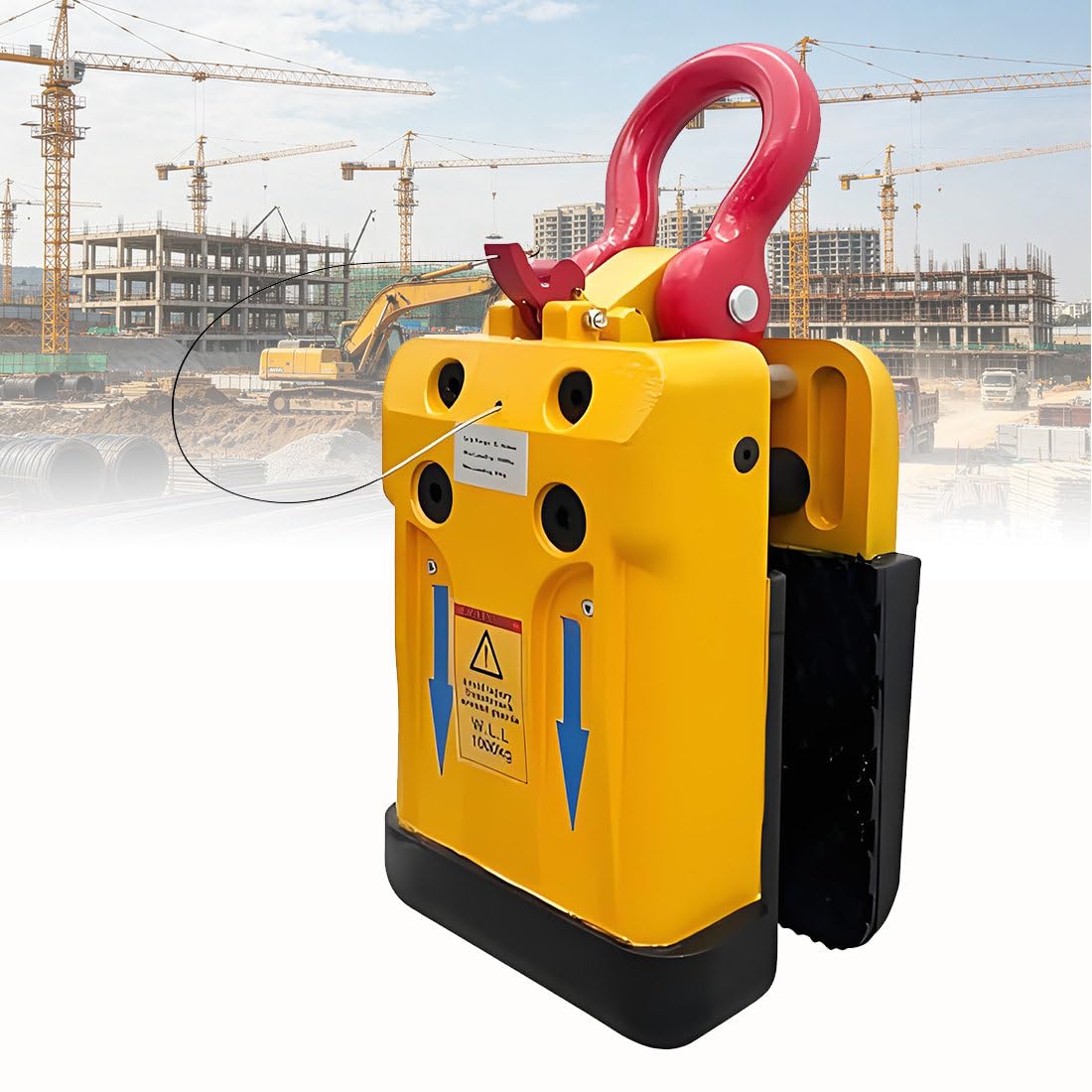 Abrazadera Grande Piedra Ajustable para Losas De Hormigón, Elevador Pizarra con Agarre De Goma, para Elevación De Granito Y Mármol, Capacidad 1000Kg, Rango 10-50mm/20-60mm Black-15 * 50