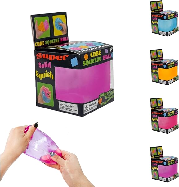 Cube Fidget Toys Anti Stress Cube Squishy,Anti-Stress en Forme De Glaçon,Jouets À Presser Squishy Cubes,Doux Squeeze Antistress Balle,Toucher Doux Et Froid pour Adolescents Adultes (1#Bleu) - 3