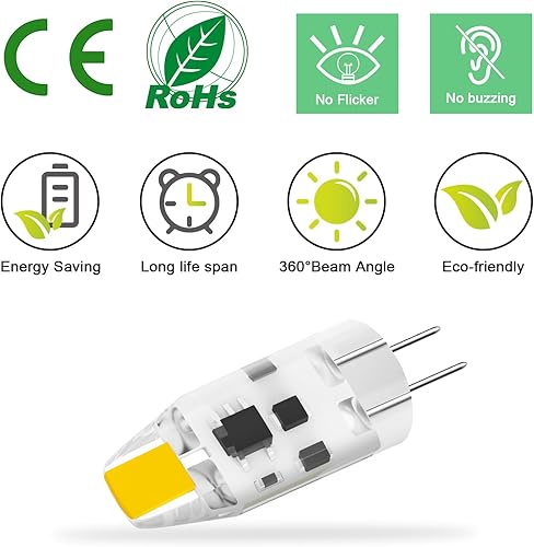 Miniatura 4 de Bombilla LED G4 de 1 W equivalente a 10 W T3 JC tipo Bi-Pin G4 bombilla halógena, CACC 12 V blanco natural 4000K G4 bombillas para luz debajo del