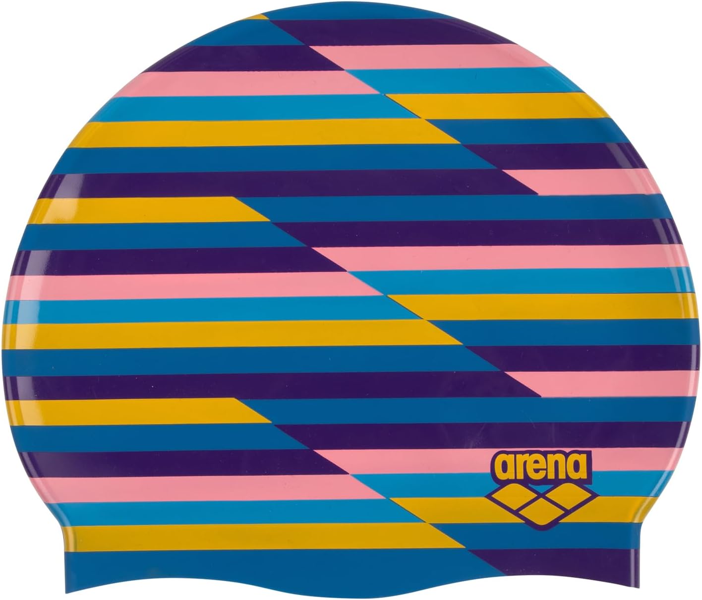 ARENA Print 2 Unisex Silicone Swim Cap for Adults, Women and Men Intensive Training Comfortable Non-Slip Long Hair Swimming Hat, Underwater Plum