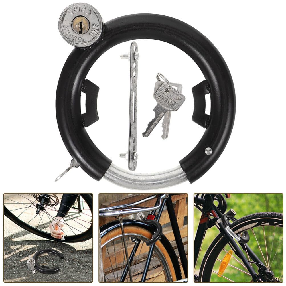 Lucchetto di Sicurezza per Bici Circolare Acciaio Inox 3 Set Nero | Antifurto per Mountain Bike e Bici da Strada, Resistente All'usura, Confezione Multipla per Uso Quotidiano