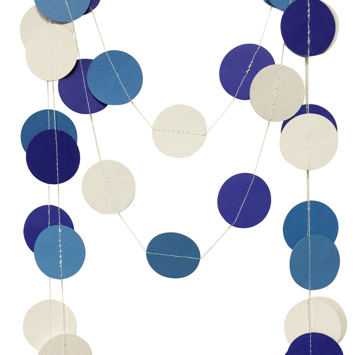 AllyDrew Papier Girlande zum Aufhängen Décor, 26 ft, Set von 2, für Hochzeiten, Parteien, Baby Duschen, Sky Blue, White, Navy