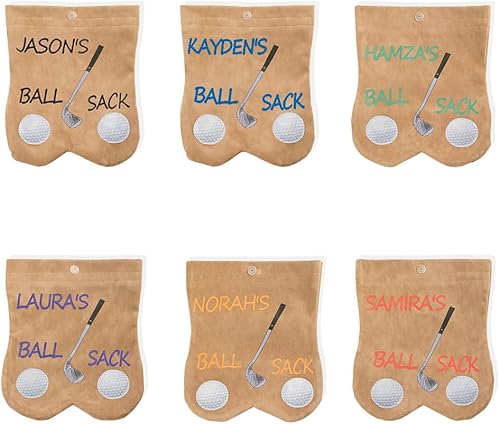 Bolsa de pelota de golf con nombre personalizado, bolsa divertida para pelotas de golf, regalos de golf para hombres, soporte portátil de franela