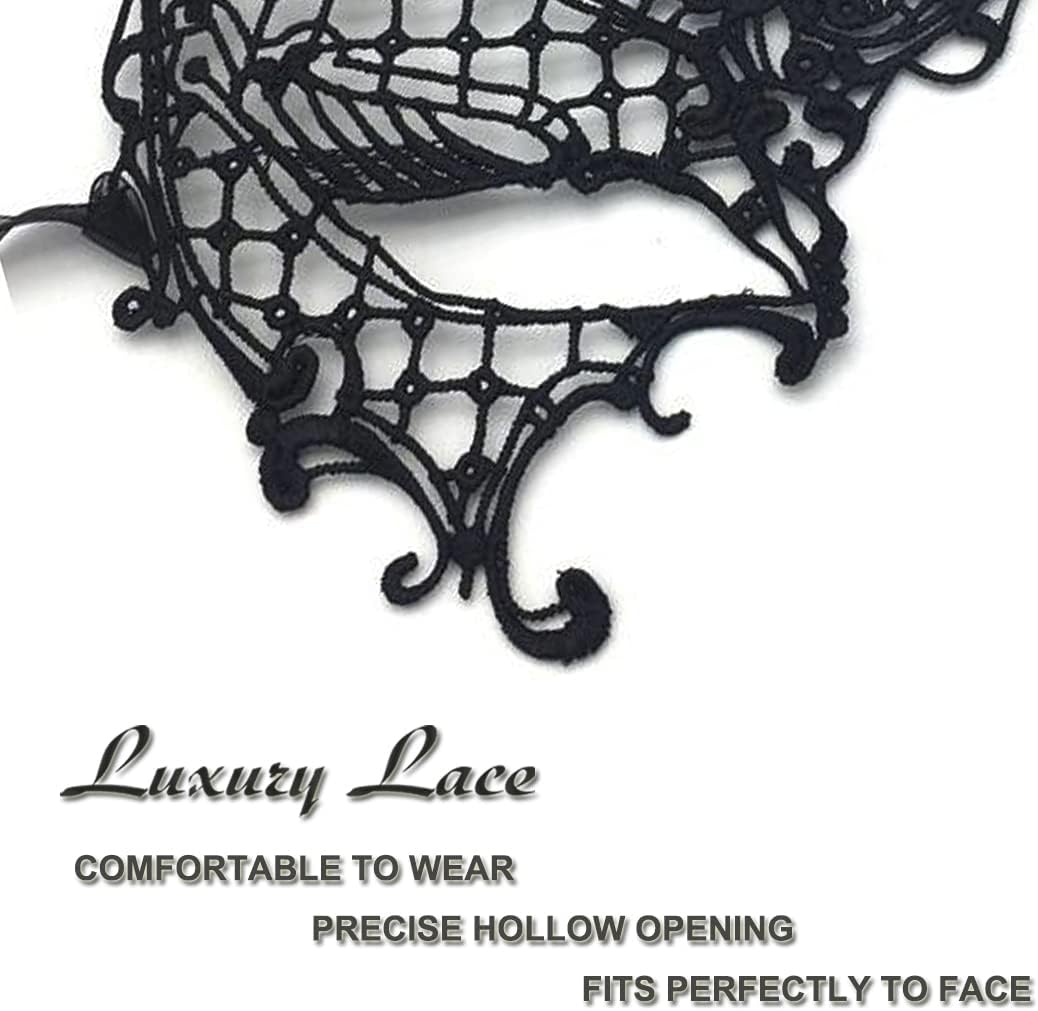 Masquerade Mask for Women Lace Mask for Halloween Carnival Mardi Gras Party Costume - Image 3