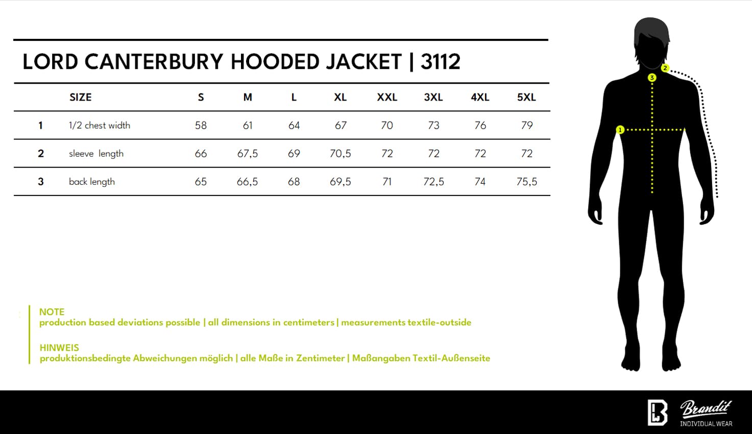 Brandit M?ska kurtka Lord Canterbury, czarna, 4XL, Czarny - Hooded, 4XL