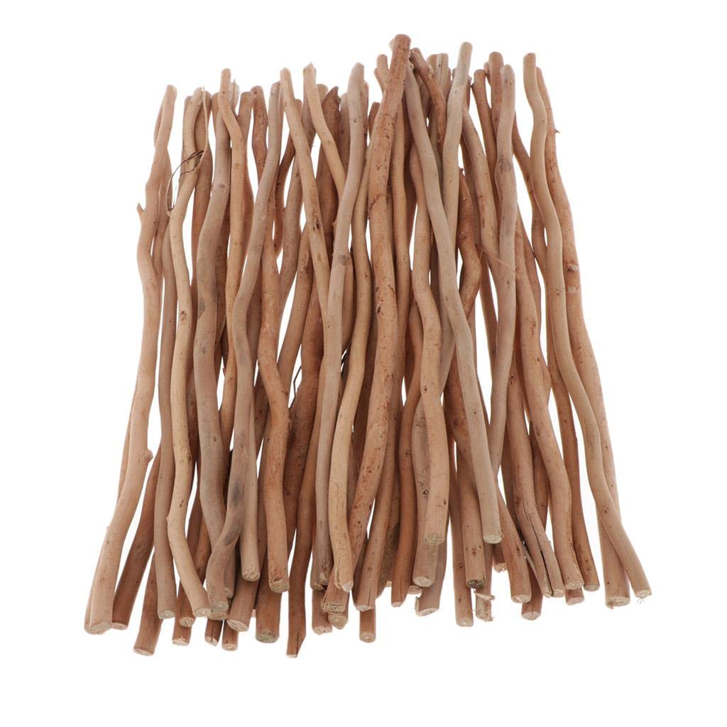 50x Natural Driftwood Wooden Sticks for Arts Crafts Hobbies Rustic Home Decor 40cm