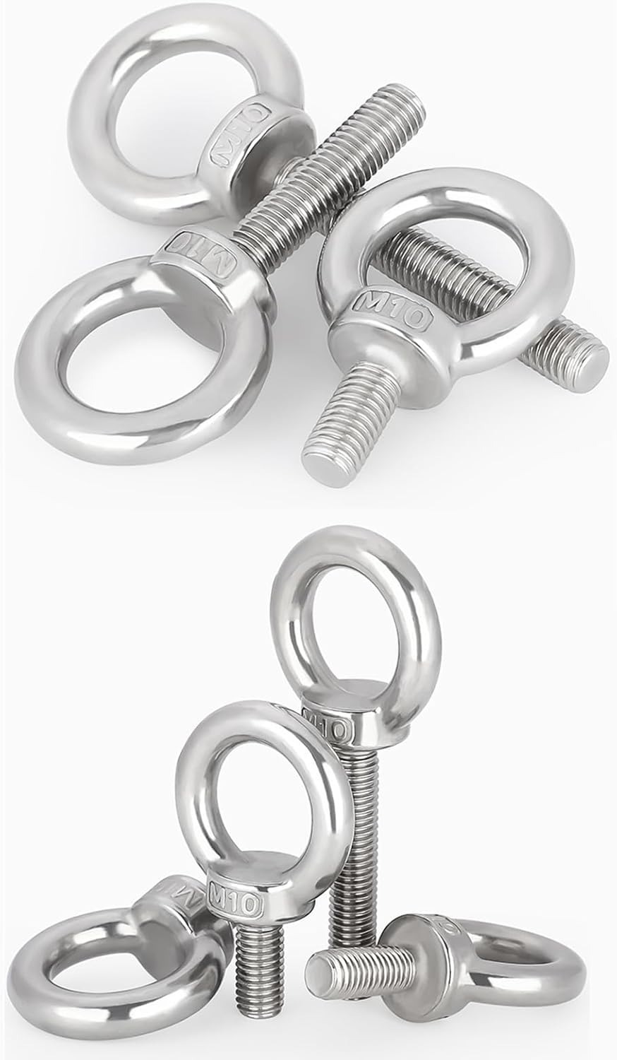 5 szt. śrub oczkowych ze stali nierdzewnej, nakrętka oczkowa M8 do sprzętu Living Lifting i Engineering Lifting Equipment, M8×150 mm(M8x200mm)