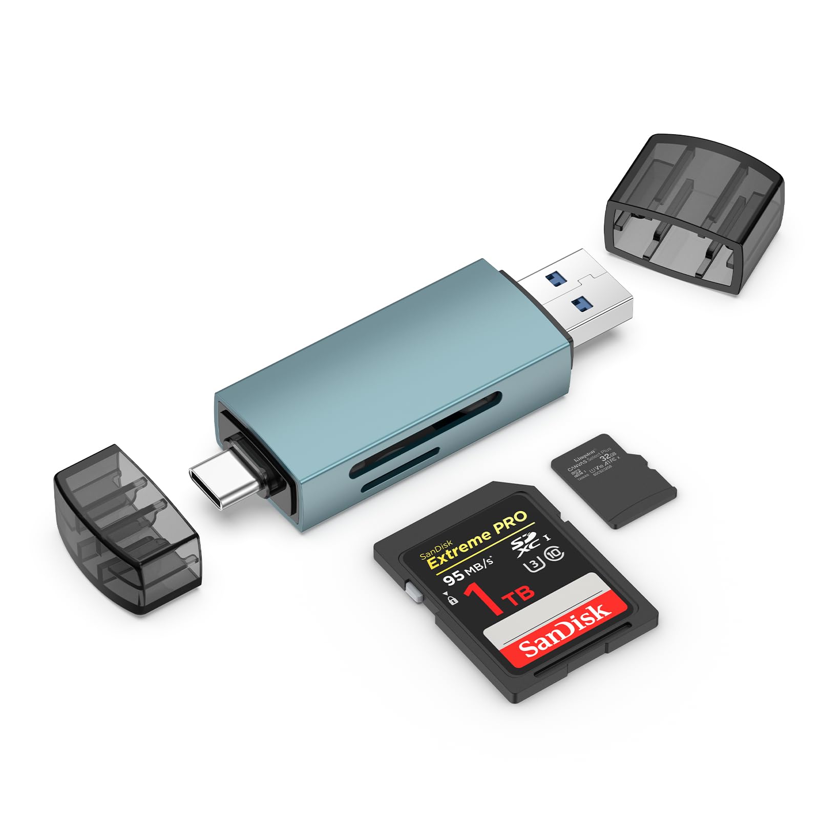 SD Card Reader, Dual Slots USB 3.0/Type C to Micro SD Card Adapter for Samsung Galaxy S25 FE S25 Ultra S25+ S24 A26,Laptop,PC,MacBook Pro/Air, Memory Card Reader Compatible with SD,MicroSD,SDHC,SDXC-image-36