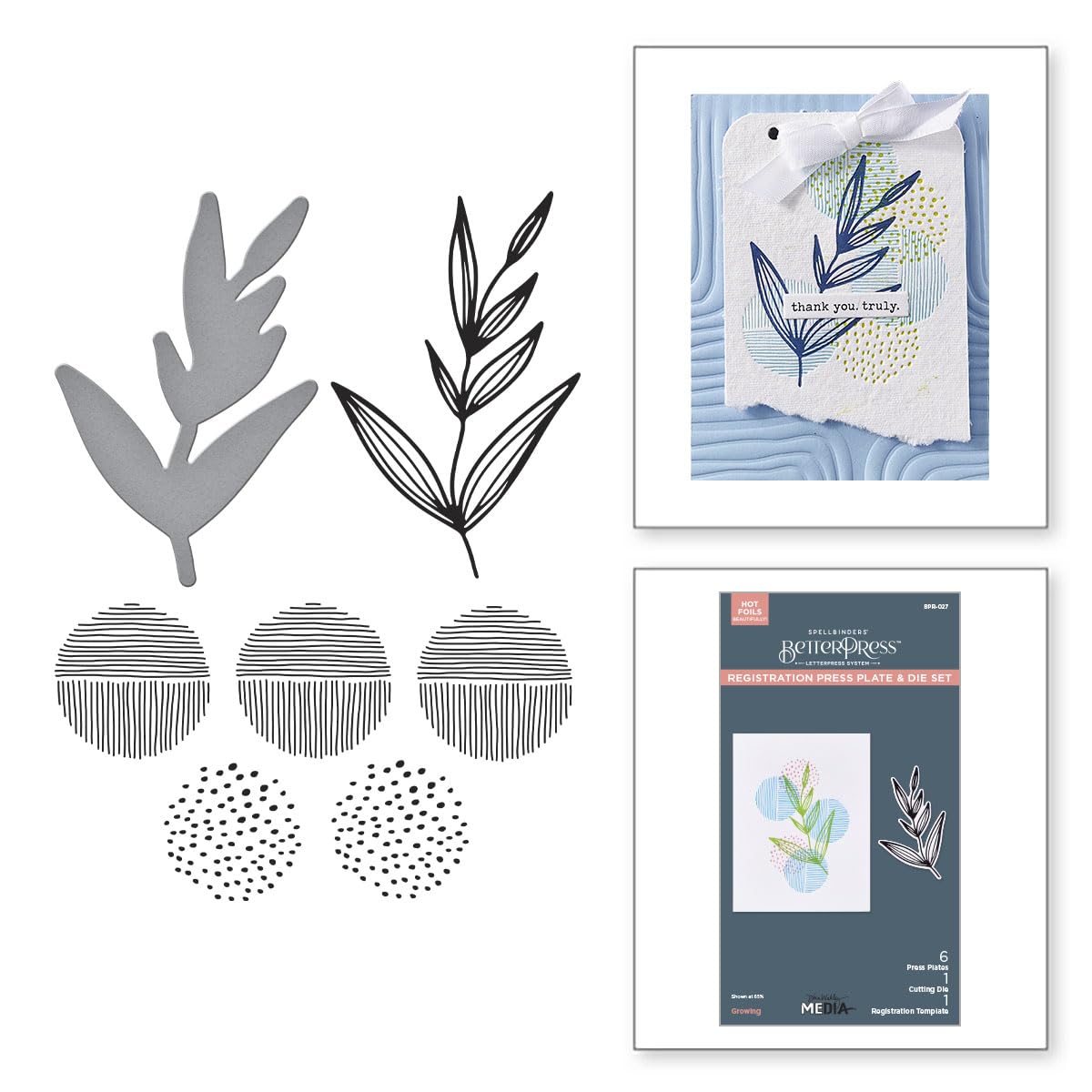 Spellbinders Growing Betterpress Plates & Die Set from The Modern Botanicals Collection by Dina Wakley