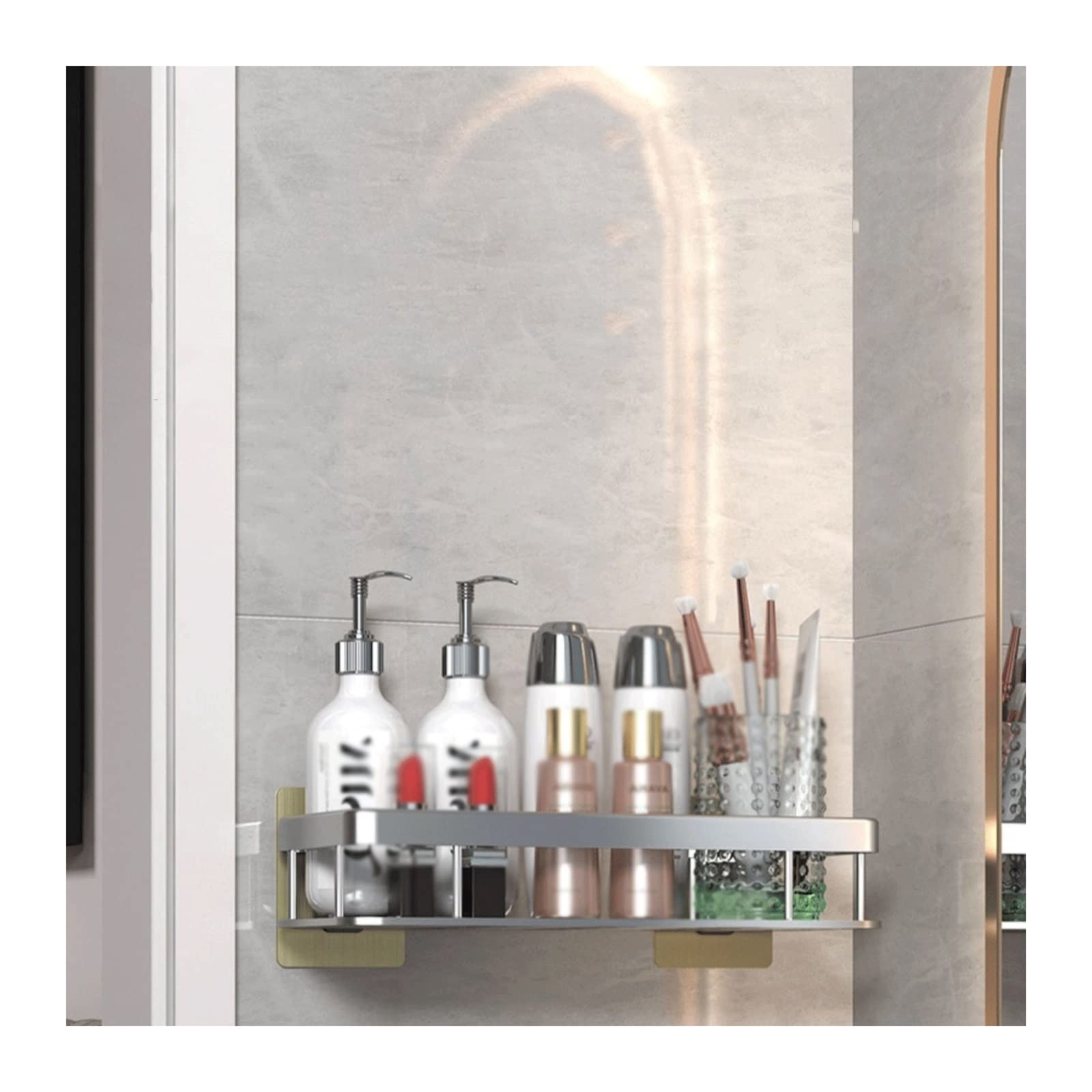 Mensola da Doccia Scaffale di stoccaggio Scaffale di stoccaggio in plastica semplice Scaffale di stoccaggio for WC Scaffale di stoccaggio a parete Scaffale di stoccaggio non perforato Mensola Bagno (
