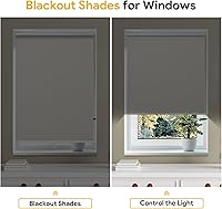 Vista 2 de SUNFREE - Persianas de ventana enrollables y opacas sin cuerdas para hogar y oficina, Tela, Beige