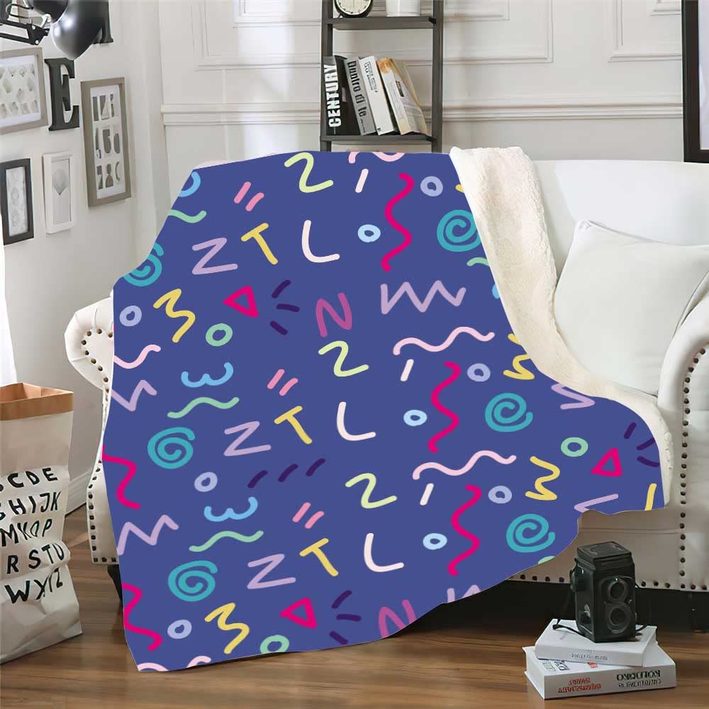 Coperta Rosa Viola Ciano Coperta Matrimoniale Flanella Lana di Agnello Design A Doppia Faccia Morbido Coperta Pile Plaid Matrimoniale Addensare Plaid Divano Durevole 150x200cm