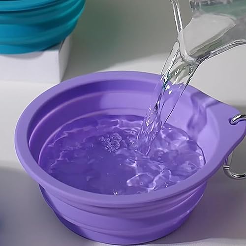 Miniatura 5 de 2 cuencos plegables de silicona portátiles para perros y gatos, aptos para alimentos, aptos para alimentos, ampliables, para viajes, senderismo,