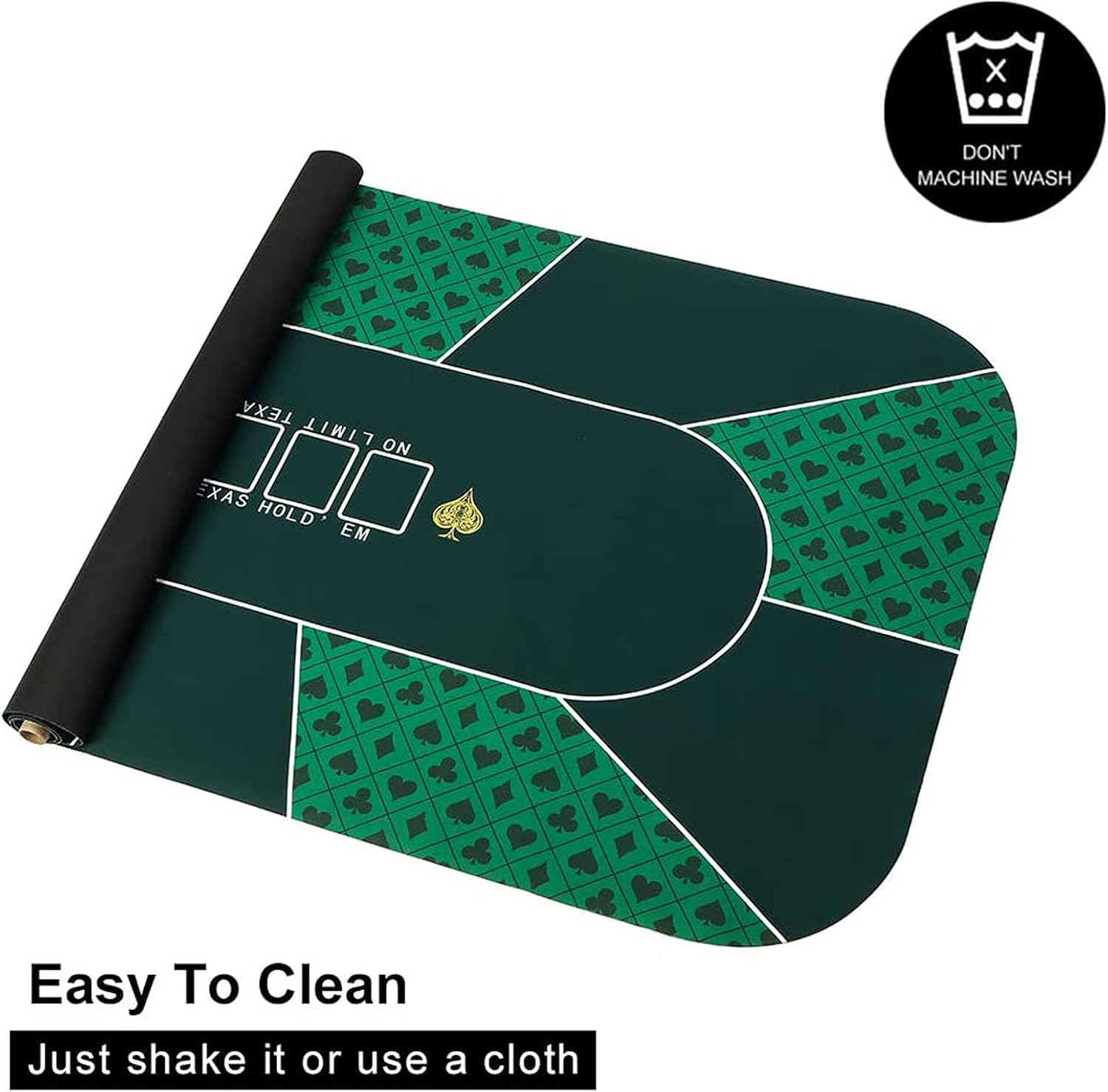 MBROS Texas Hold'em Poker Mat | Portable Poker Table Top, Red and Green, 120x60cm/180x90cm, Water Repellent, Noise Reduction, and Carry Bag for Games Everywhere
