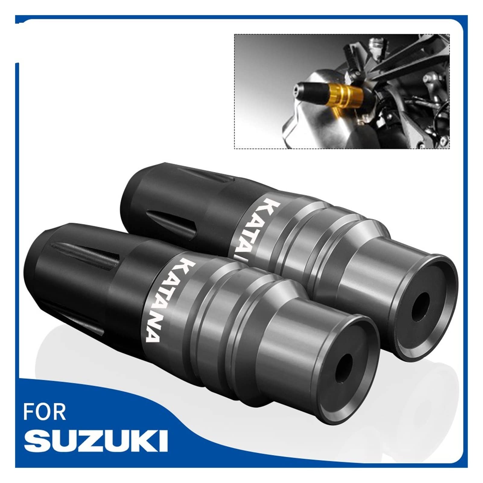 Accesorios De Motocicleta, Piezas, Deslizadores De Escape, Almohadillas De Choque, Marco Protector, Protectores contra Caídas para S Katana 2020 Topes Anticaida Moto(L)