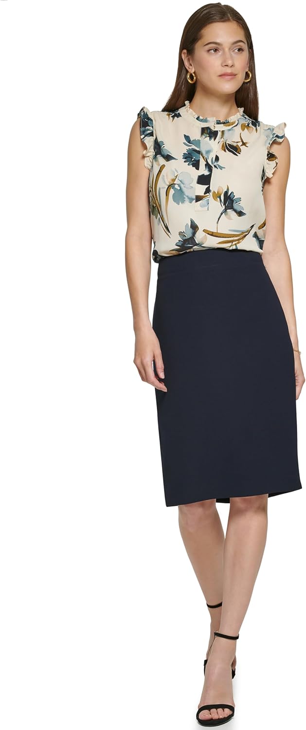 DKNY Womens Business Casual Knee-Length Pencil Skirt