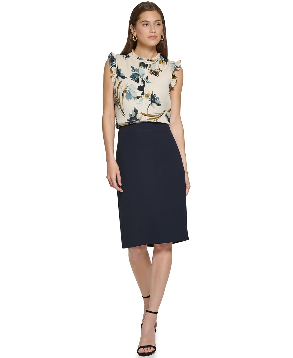 DKNY Womens Business Casual Knee-Length Pencil Skirt