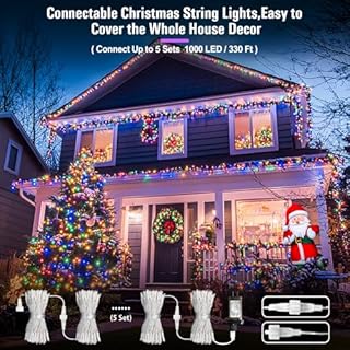 JMEXSUSS Multicolor Christmas Tree Lights Outdoor Indoor Clear Wire, 200 LED Christmas Lights 66ft Colorful String Lights Plug in for Bedroom Tree Room Party Xmas Decorations