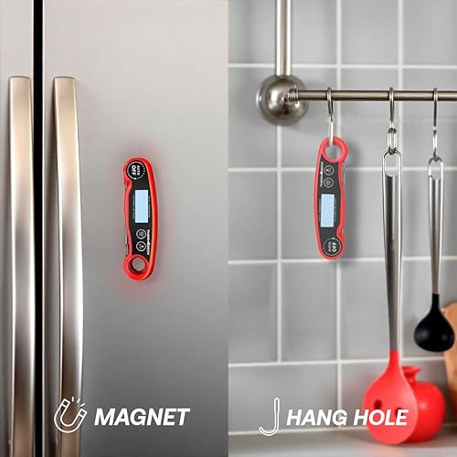 Miniatura 6 de Termómetro digital de carne, termómetro de alimentos para cocinar, parrilla, freír, dulces, retroiluminación y calibración, 100% impermeable,