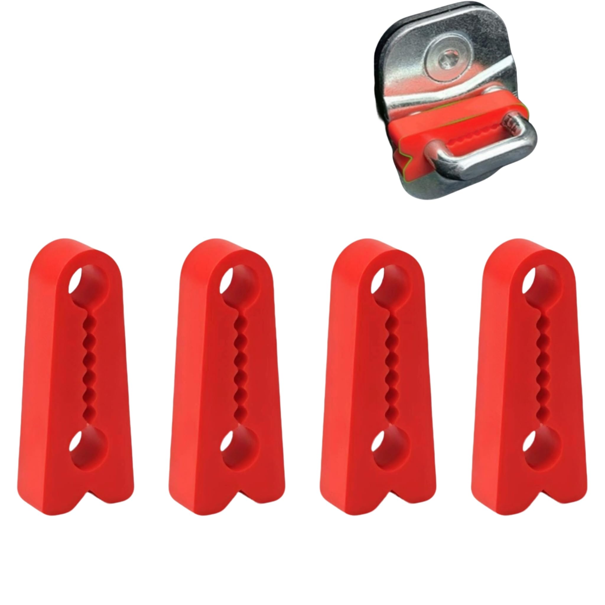JQOUZHOUQIPEI Vehicle Door Lock Protective Cover for Qashqai Hybrid (J12) 2021+, Latch Shock Absorber Pad Striker Damper Cushion Highly Sturdy 4 Pcs,Red