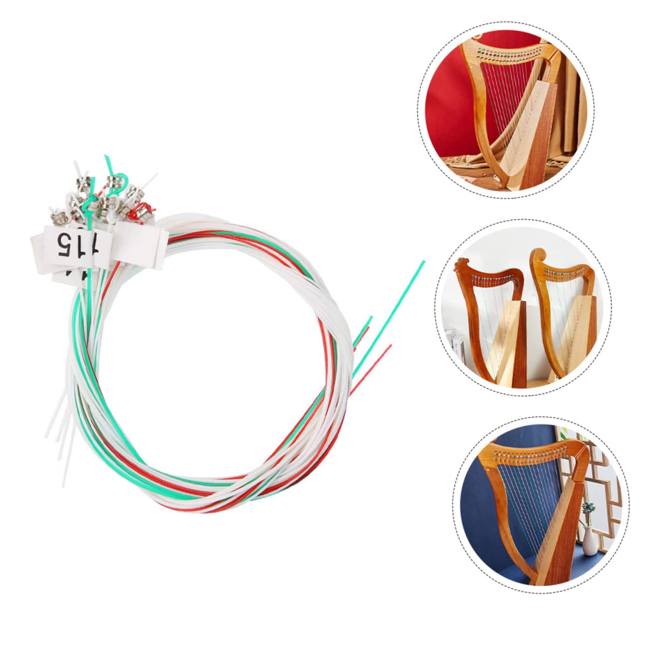 Toyvian 5sets Corde Per Lyra Nylon Di Stringhe Resistente Con Numerazione Accessori Pratici Per Musicisti e Insegnanti Di Strumenti Musicali