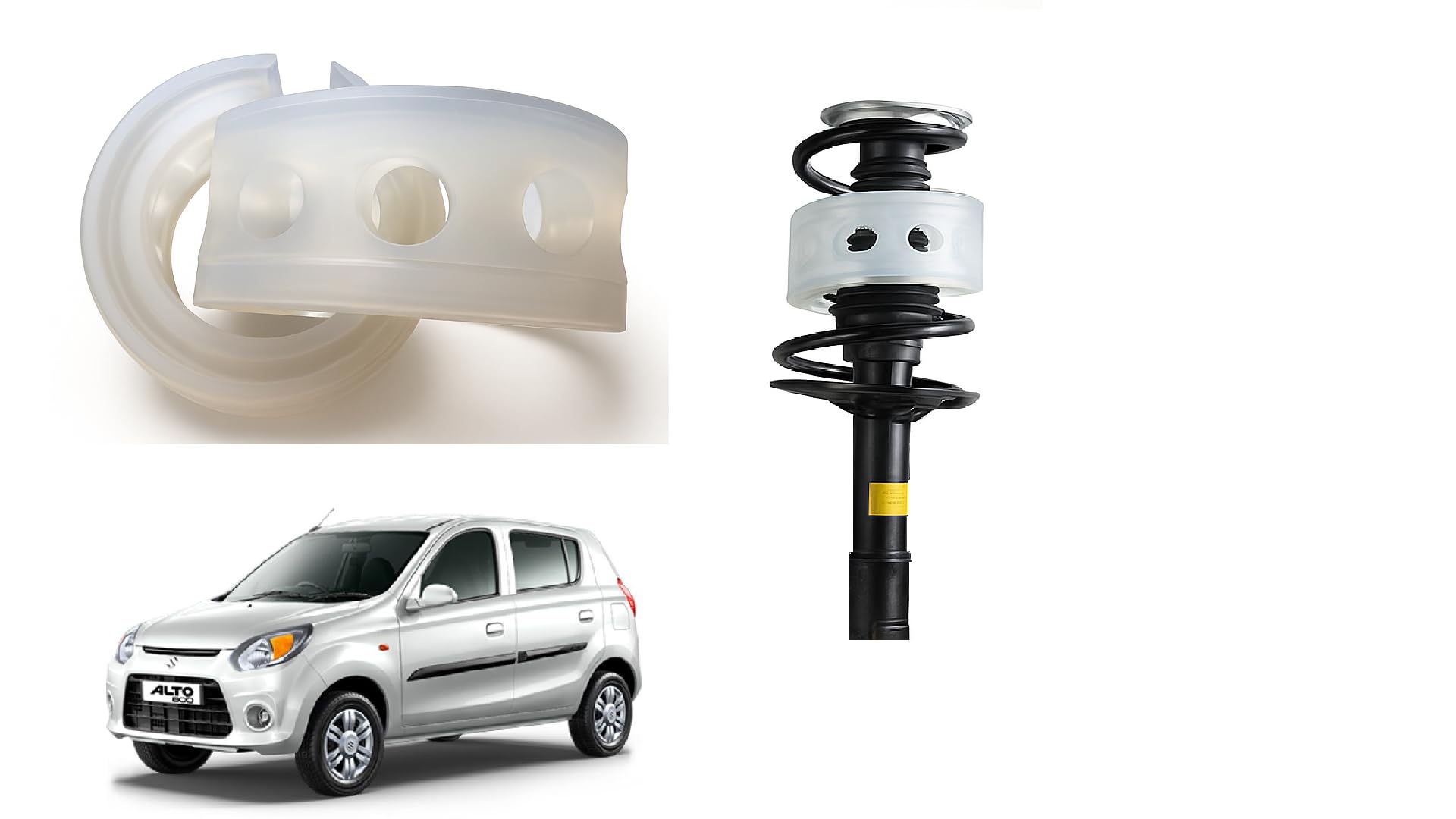 Autoclean Front Car Coil Spring Buffer Kit For Increasing Car Height, Car Cushioner, Shock Absorber And Stabilizer Suspension Accessories For Alto 800 - Size C-picture-20