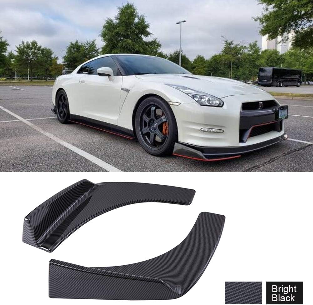Kyostar Universal Front Deflector Spoiler Bumper Lip Body Shovels Front Bumper Spoiler Splitter Winglets Canards (Carbon Fiber Pattern)