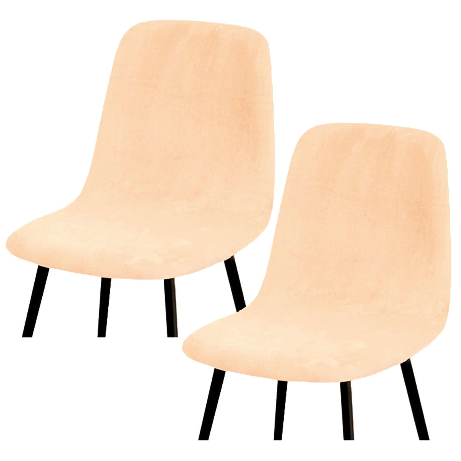 HLTQL Funda De Silla Nordica Terciopelo Fundas para Sillas De Comedor Pack 4/2 Fundas Sillas Ajustables Cocina ExtraíBles Y Lavables Cubiertas para Sillas (#Skin Color,2er)