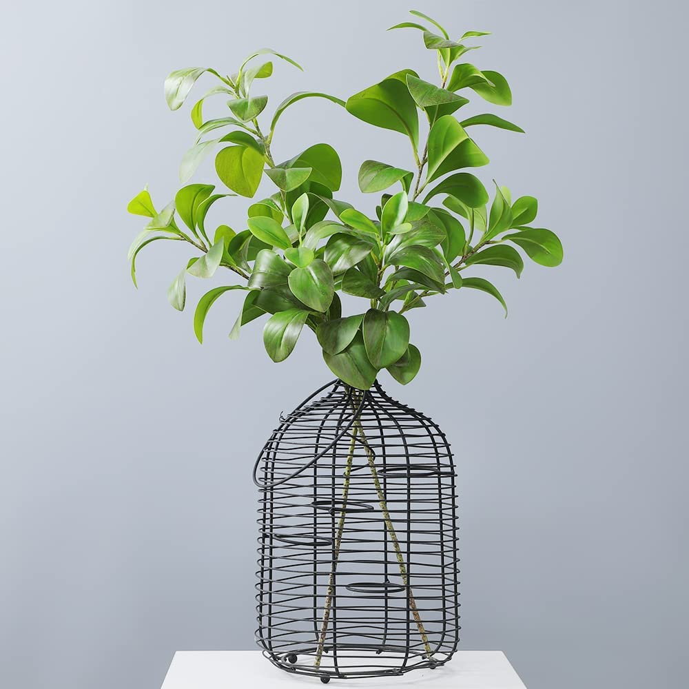 LNGO 28 inch 1 Bundle 3 Brunches Faux Watercres Leaf Artificial Greenry UV Resistant Bushes Shrubs Office Home Outdoor Decoration