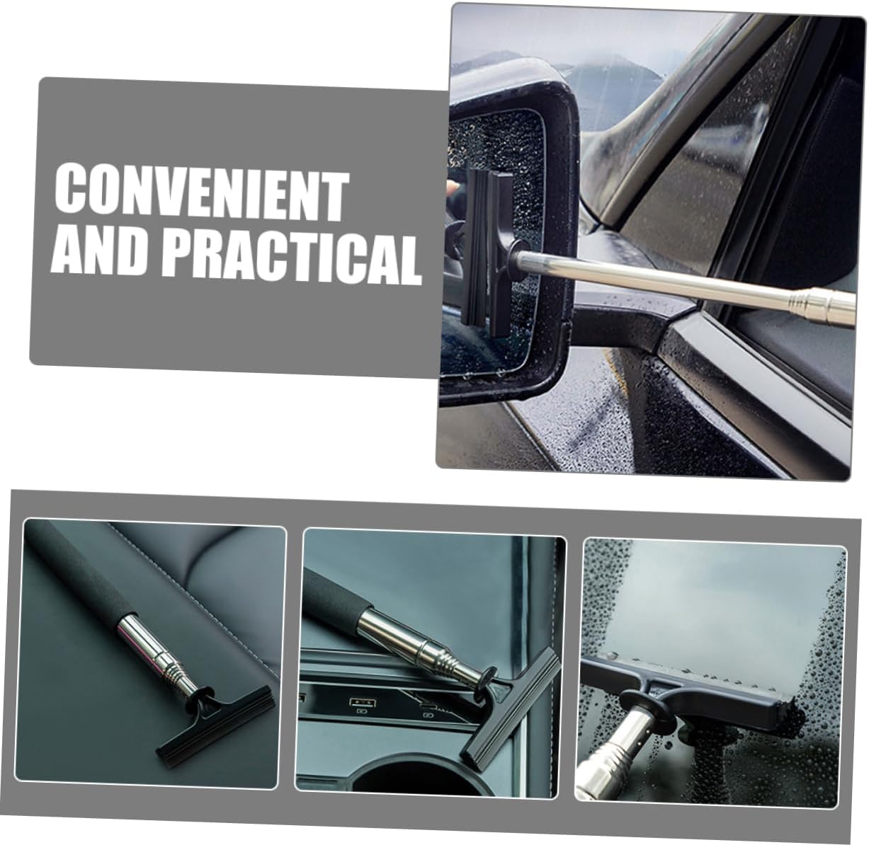 GLEAVI 8pcs Car Cleaning Kit Windshield Wipers for Car Side Mirror Squeegee Window Cleaner Tool