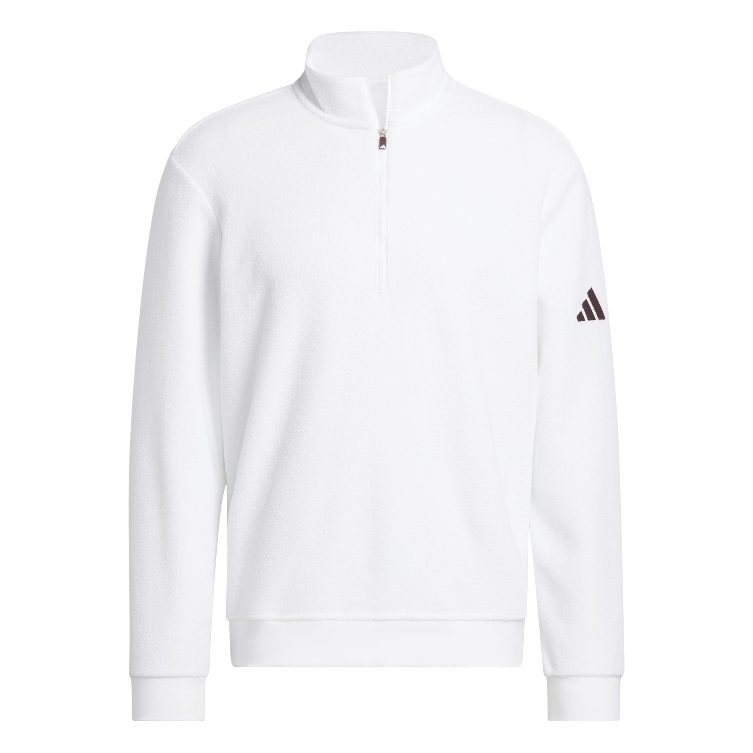 adidas Men's MENS ULTIMATE365 TERRY CLOTH QUARTER ZIP PULLOVER, white, XL