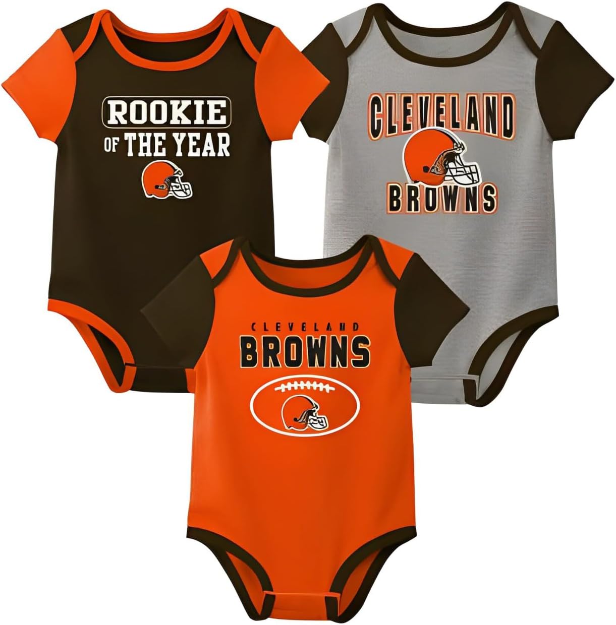 Outerstuff NFL Newborn Infants Rookie 3 Piece Creeper Bodysuit Romper Set