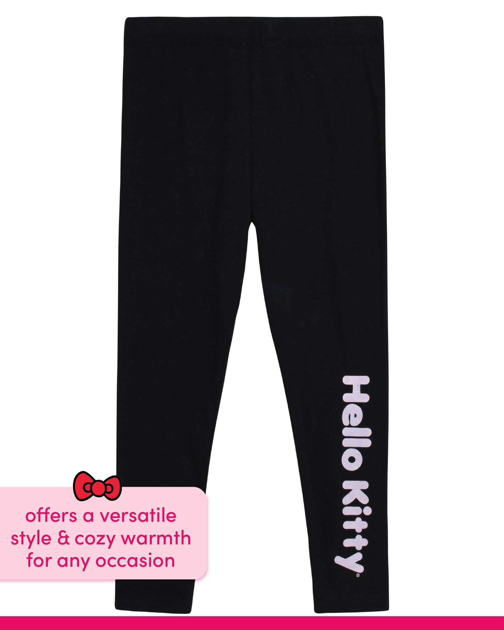 Hello Kitty Conjunto de leggings para niñas, camiseta estampada de 2 piezas y leggings cómodos a juego para niñas (2T-12)
