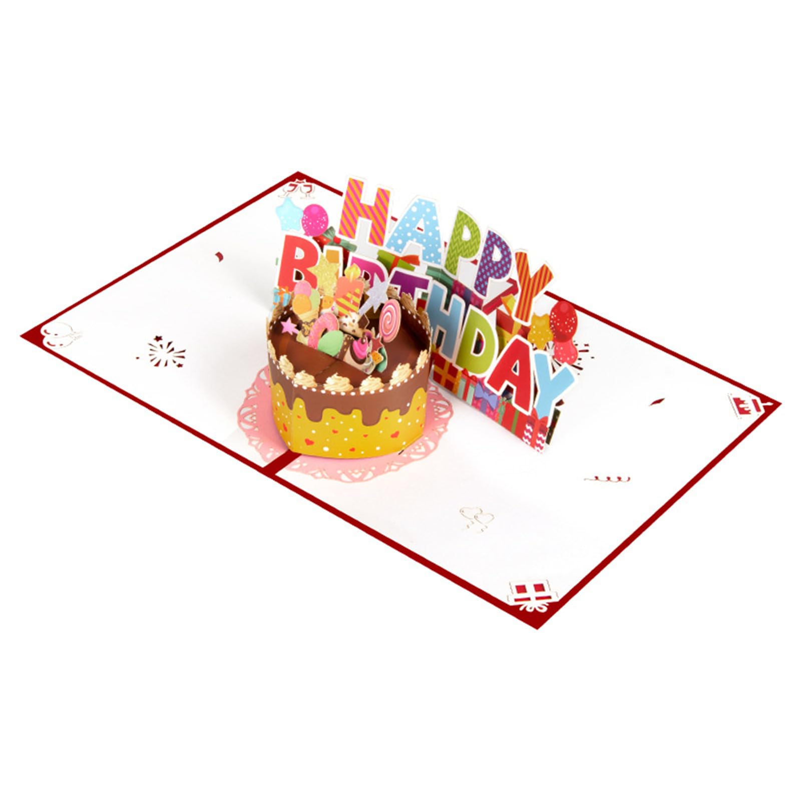 50. TORTA DI compleanno, biglietti pieghevoli 3D, cartolina pop-up