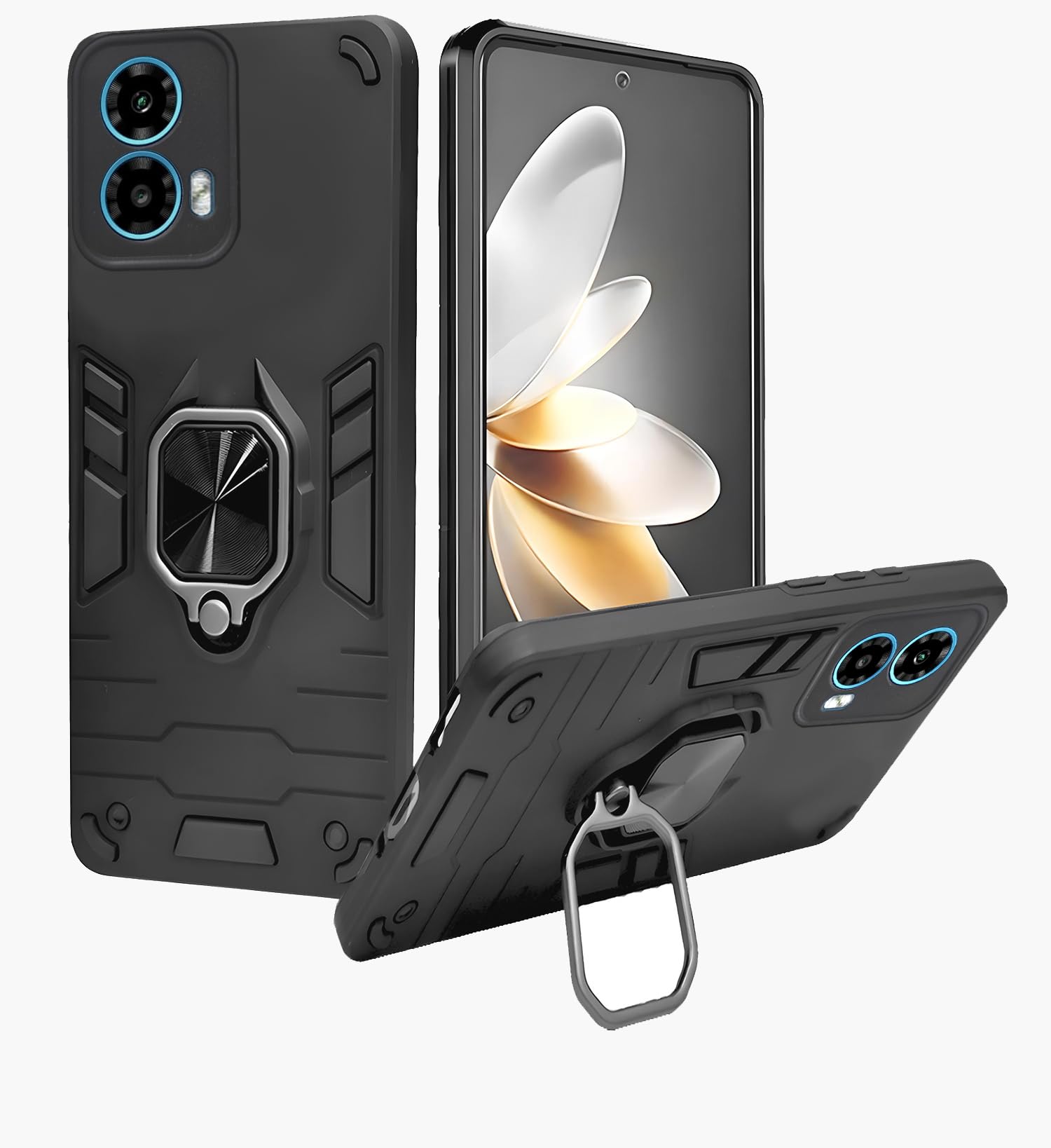 A rtistque Armor Bumper Back Case Cover for Motorola Moto G85 | Stylish Ring Holder & Inbuilt Stand | Shockproof TPU Protective Design | 360 Degree| Moto G85 Back Cover - Black (B0DHZJWHGP) Amazon Price History, Amazon Price Tracker