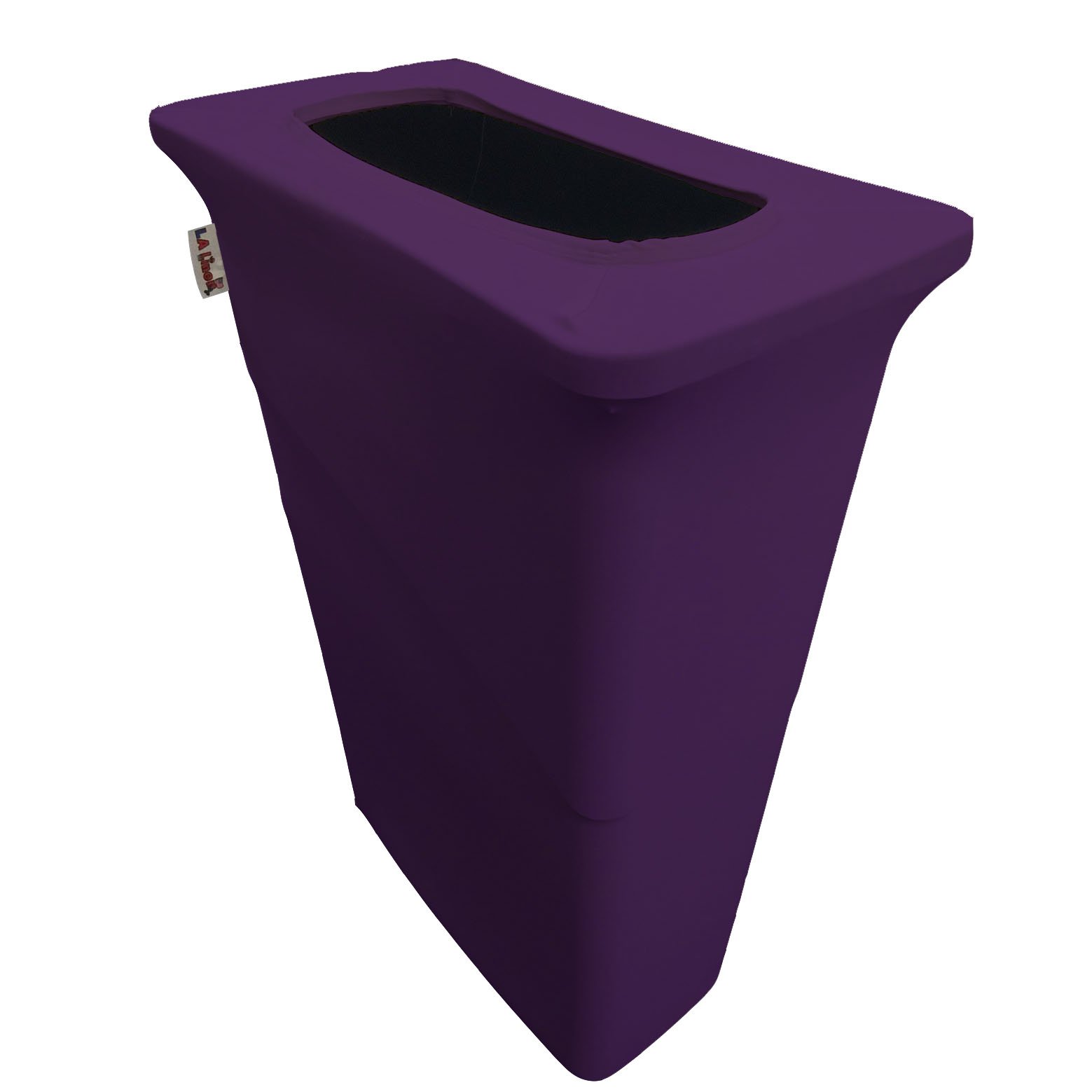 LA Linen Stretch Spandex Fitted Trash Can Cover for Slim Jim 23-Gallon, Bin Waste Container Cover, Outdoor Indoor Patio Backyard Decor, Purple
