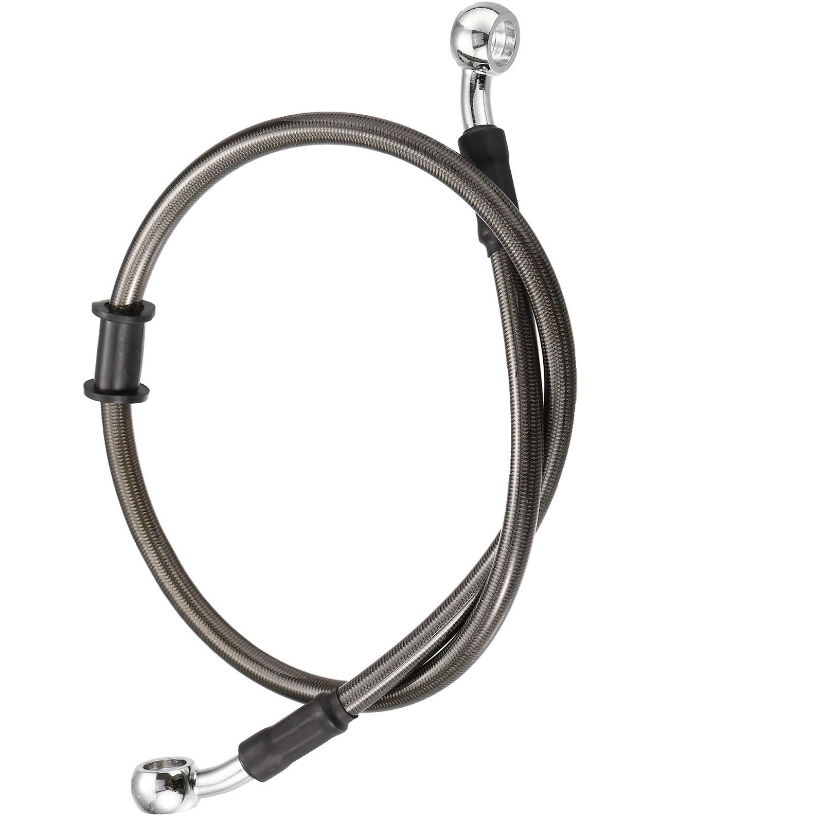 Ksxzw Black- Silver Motorbike Part Universal Motorcycle Braided Brake Clutch Oil Hoses Line Pipe 60Cm Throttle Gas Fuel