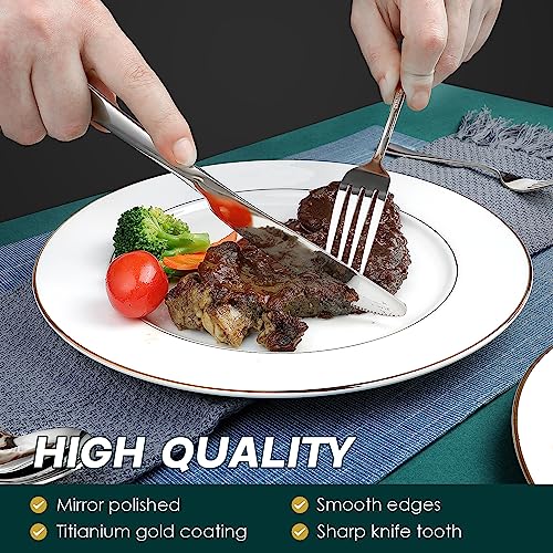 Silverware Set, OGORI 24-Piece Mirror Polished Stainless Steel Flatware Set, Service of 6