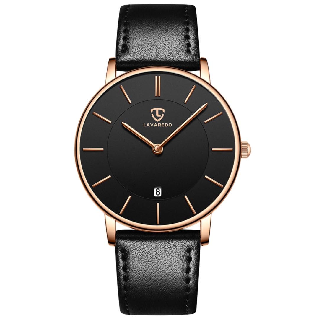 aswan watch Reloj Analógico de Cuarzo para Hombre con Correa de Cuero,Reloj Clásico y Elegante para Hombre con Esfera Ultrafina,Caja de 39MM,Indicador de Fecha