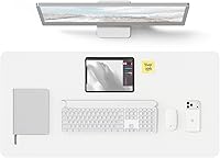 Vista 10 de YSAGi Protector de escritorio de cuero, tapete de oficina, alfombrilla grande para mouse, secante antideslizante de cuero PU, escritorio