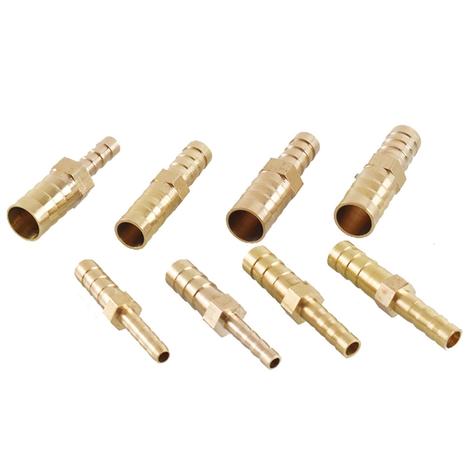 SQQCREATO Brass Hose Connector 2 Way Straight Hose Barb Brass Barbed Pipe Fitting Reducer Coupler Connector(5mm)