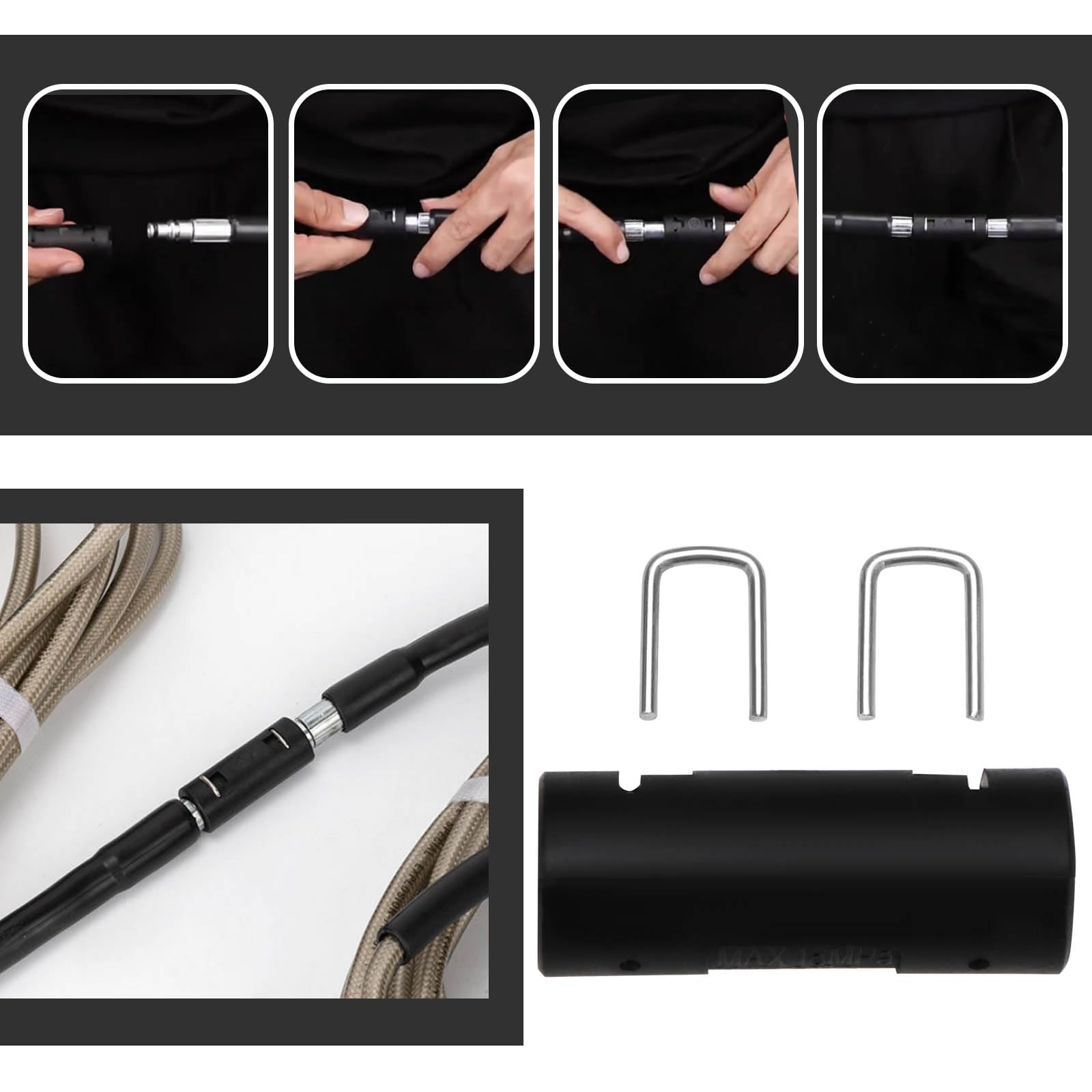 Extension Lance Nettoyeur Lot De 2 Adaptateurs Pour Nettoyeur Haute Pression SG Store - Compatible Kärcher, 49.9x19.6 Mm - Pour Extensions De Tuyau