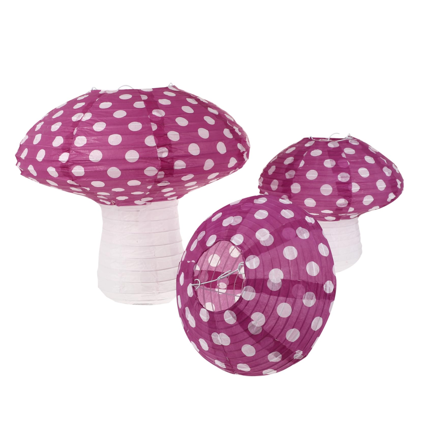 ORFOFE 3pcs Mushroom Shaped Paper Lanterns Decorative Indoor Hanging Lights for Cottagecore Decor for Birthday Parties Themed Celebrations and Outdoor Gatherings